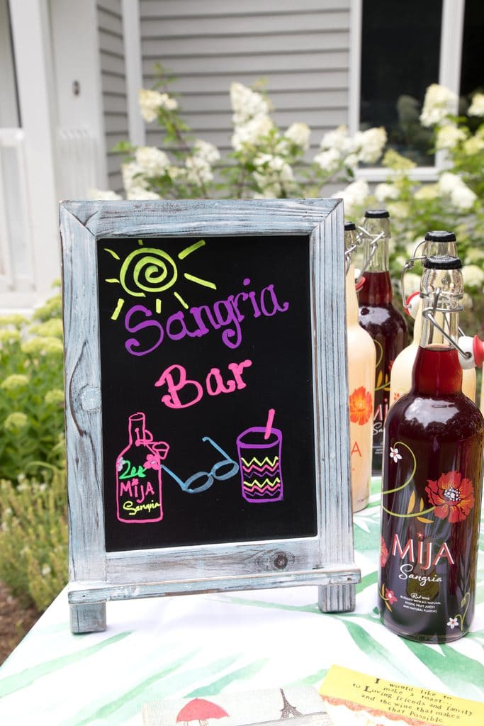 DIY Sangria Bar -- Use Mija Sangria, fresh fruit, and some fun accessories for your own fun summer sangria bar! | wearenotmartha.com