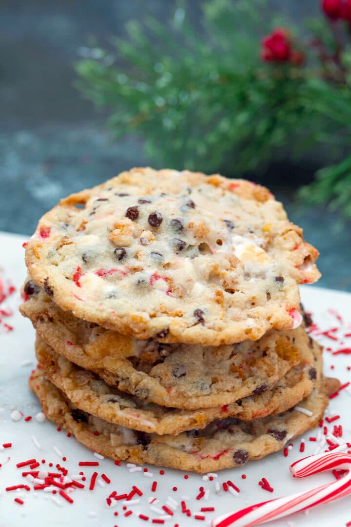 Milk Bar's Cornflake Chocolate Chip Candy Cane Cookies