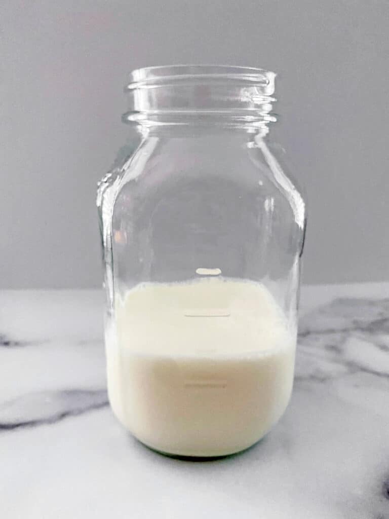 Milk in mason jar