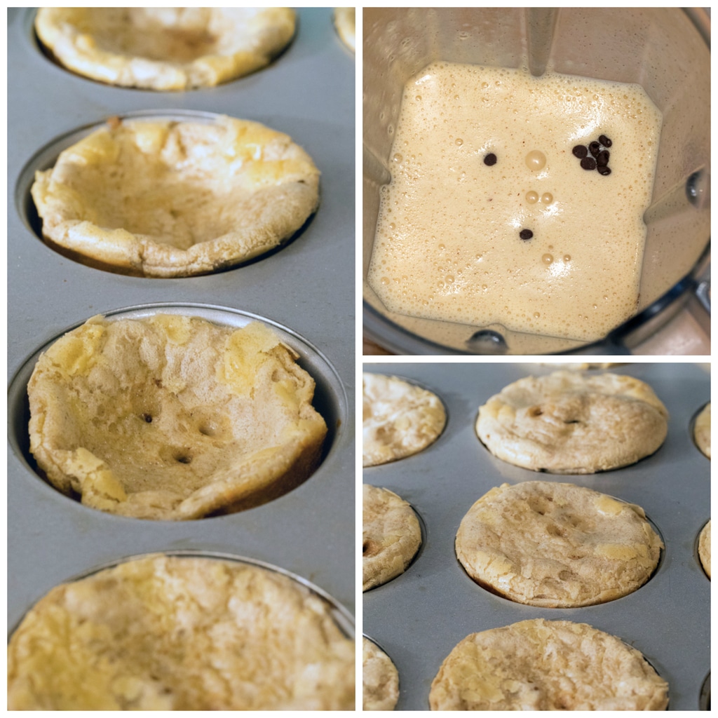 The making of Mini Cinnamon Chocolate Chip German Pancakes with Cinnamon Whipped Cream | wearenotmartha.com