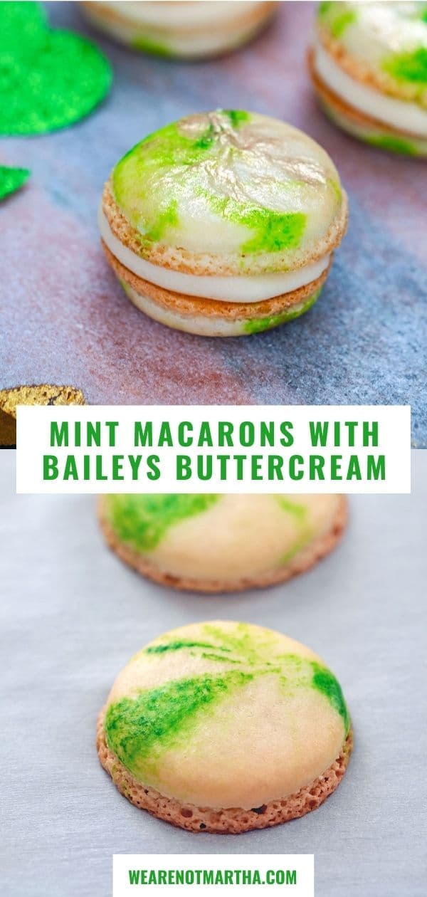 Mint Macarons with Baileys Buttercream