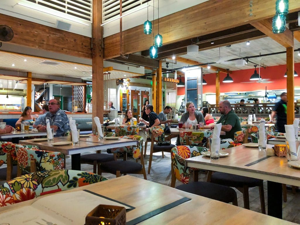 Interior view of Monkeypod Kitchen in Maui