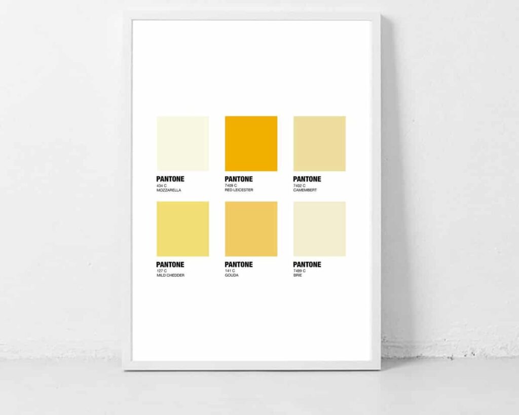 Pantone cheese print in frame