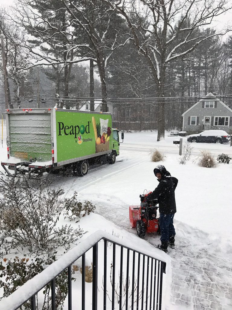 Peapod Grocery Delivery on a snowy day