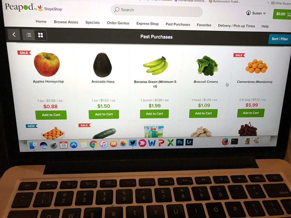 Peapod grocery delivery ordering on computer