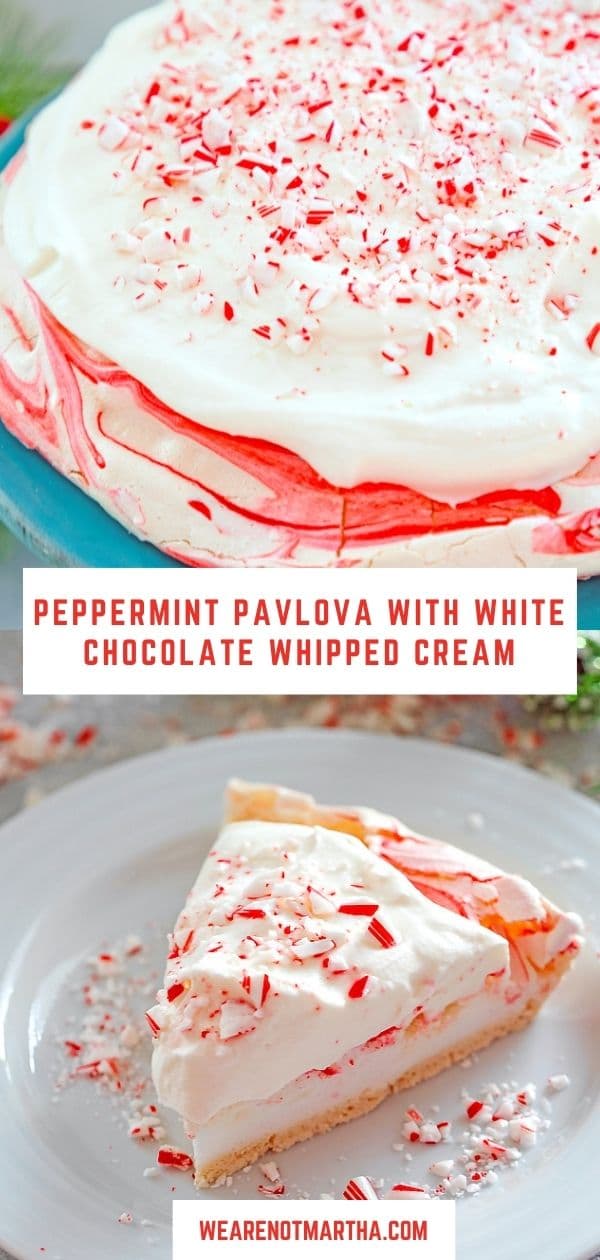 Peppermint Pavlova with White Chocolate Whipped Cream
