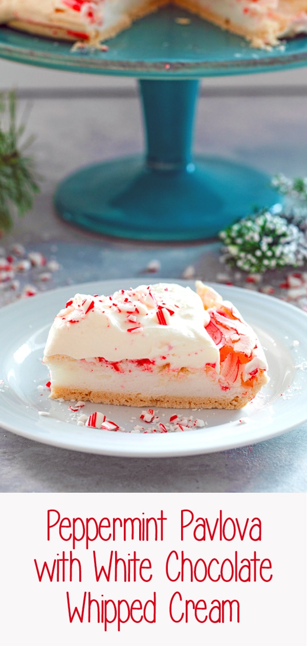 Peppermint Pavlova with White Chocolate Whipped Cream