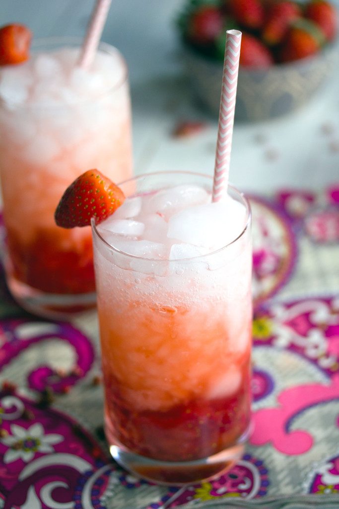 Pink Peppercorn Strawberry Sipper -- Sweet and spicy Valentine's Day cocktail | wearenotmartha.com