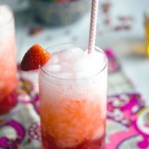 Pink Peppercorn Strawberry Sipper -- Sweet and spicy Valentine's Day cocktail | wearenotmartha.com