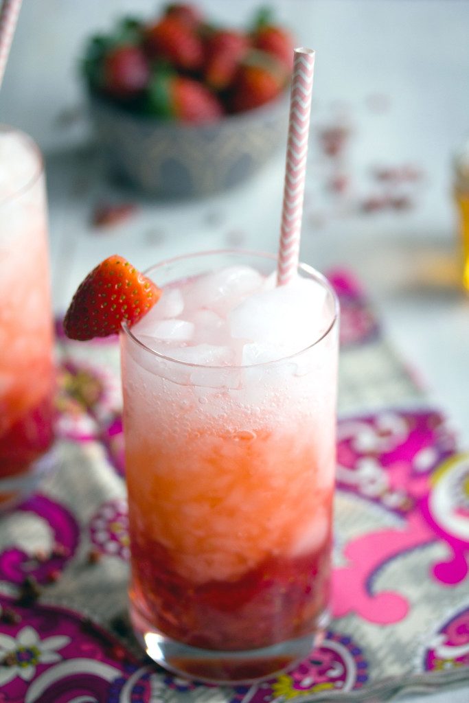 Pink Peppercorn Strawberry Sipper -- Sweet and spicy Valentine's Day cocktail | wearenotmartha.com