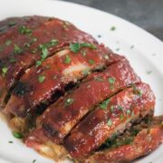 Pioneer Woman's Meatloaf -- Meatloaf doesn't get a lot of love. But The Pioneer Woman's meatloaf will certainly change that. This meatloaf is covered in bacon and a delicious brown sugar ketchup sauce | wearenotmartha.com