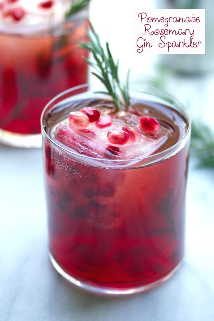Pomegranate and Gin Cocktail with Rosemary Recipe We are not Martha