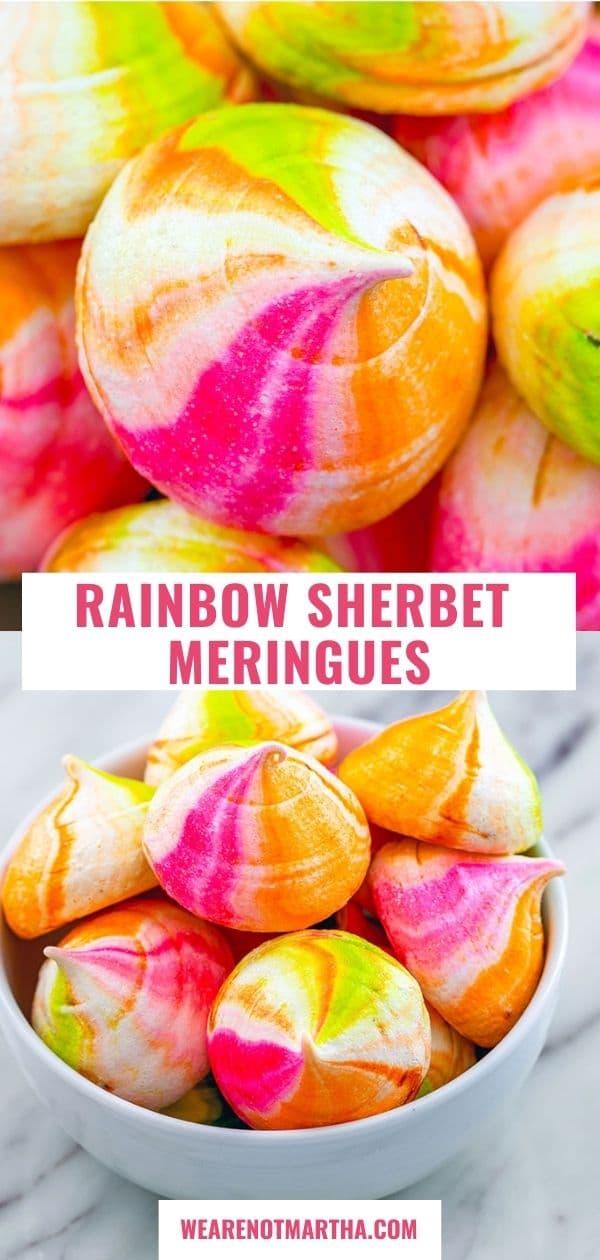Rainbow Sherbet Meringues