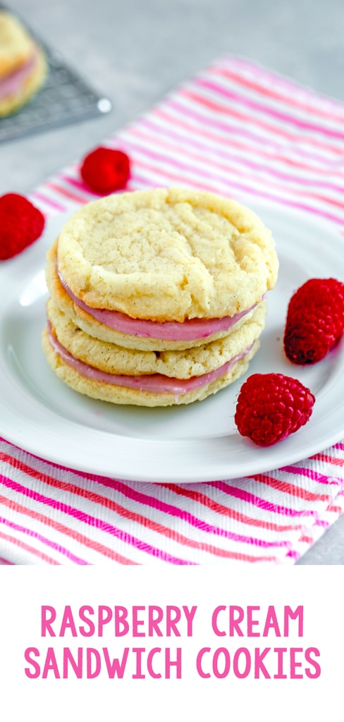 Raspberry Cream Sandwich Cookies