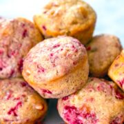 Raspberry, Mango, and Ginger Muffins -- These Raspberry, Mango, and Ginger Muffins are packed with bright notes of fruit and will bring lots of sunshine to your morning breakfast routine! | wearenotmartha.com