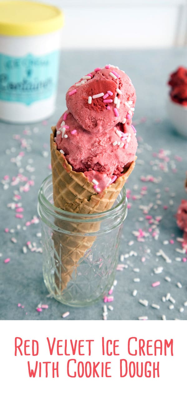 Red Velvet Ice Cream with Cookie Dough