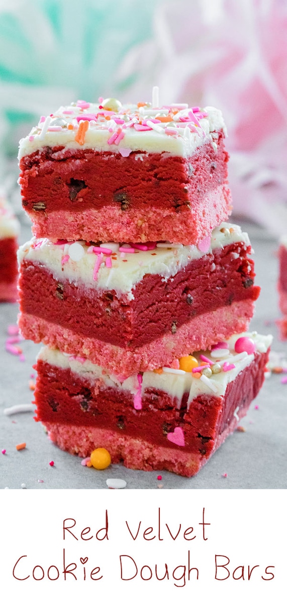 Red Velvet Cookie Dough Bars