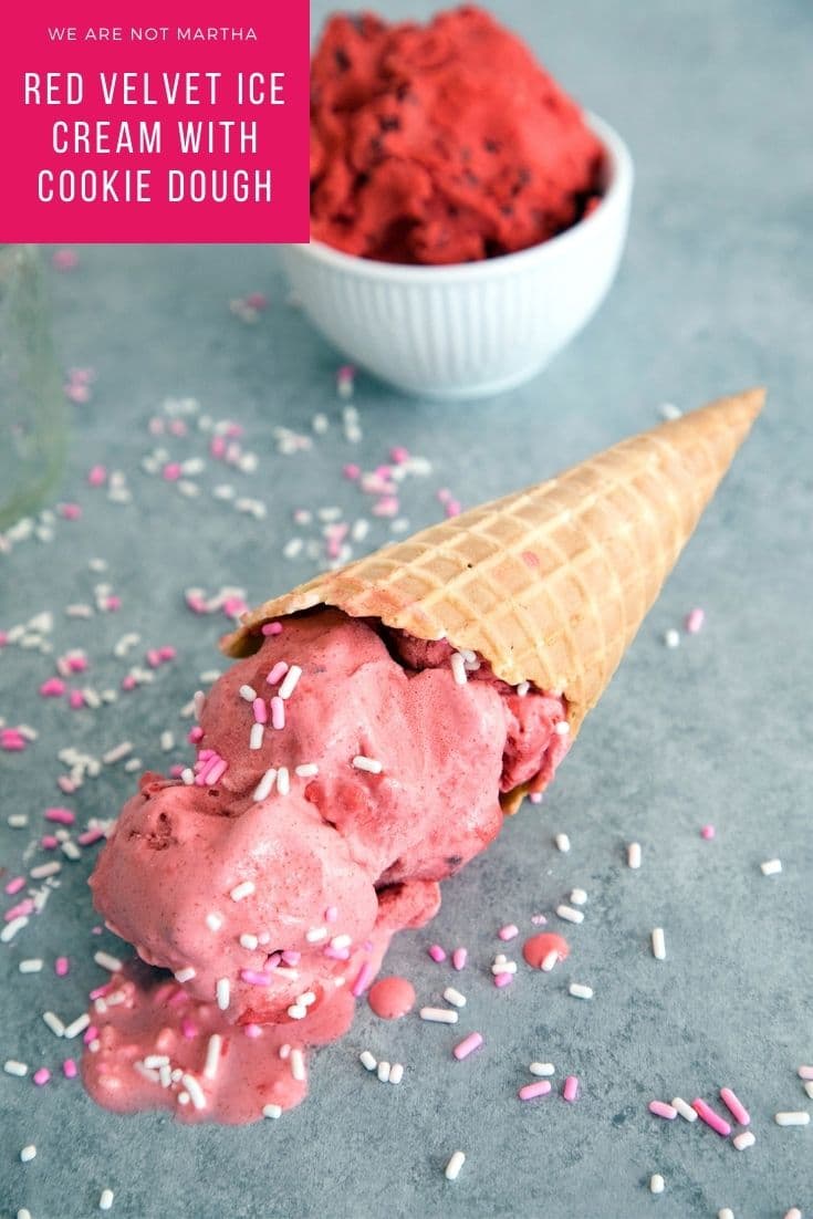 Red Velvet Ice Cream with Cookie Dough