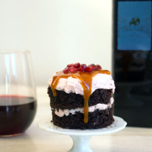 Red Wine Chocolate Mini Layer Cakes -- Paired with the Kuvée Wine System | wearenotmartha.com