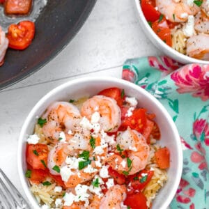 This Shrimp and Feta Orzo Salad is a quick and easy dinner that involves minimal ingredients, but is packed full of flavor!