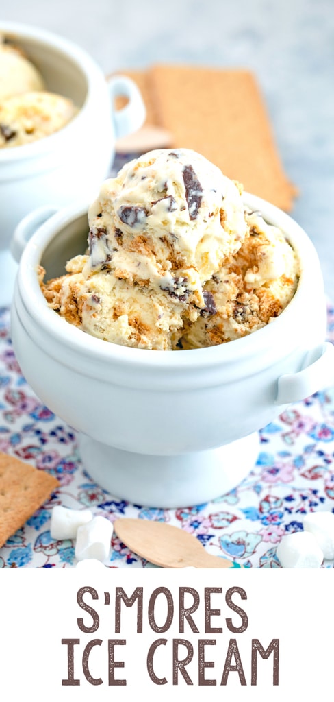 S'mores Ice Cream -- Packed with chocolate, marshmallow, and graham crackers, this S'mores Ice Cream is the perfect summertime treat! | wearenotmartha.com