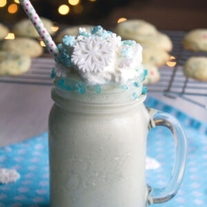 Snow Day Sugar Cookie Milkshake -- Cozy up with this sweet milkshake | wearenotmartha.com