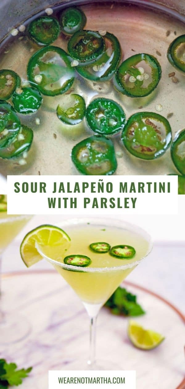 Sour Jalapeño Martini with Parsley