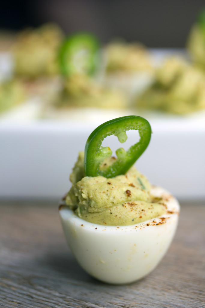 Spicy Avocado Deviled Eggs