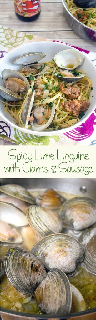 Spicy Lime Linguine with Clams and Sausage -- A spicy take on a traditional shellfish and pasta dish | wearenotmartha.com Spicy Lime Linguine with Clams and Sausage -- A spicy take on a traditional shellfish and pasta dish | wearenotmartha.com