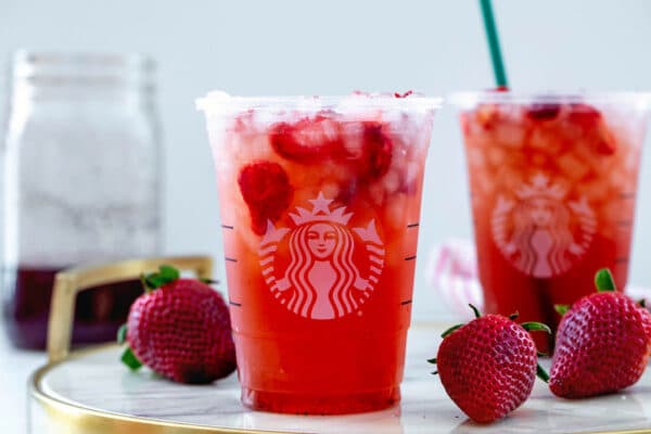 Strawberry Acai Refresher {Starbucks Copycat} - We are not Martha