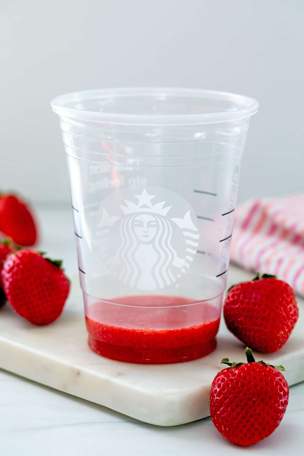 Strawberry Starbucks Cup With Straw Topper 