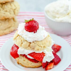 Strawberry Shortcake -- Easy-to-make biscuits, fresh strawberries, and a quick homemade whipped cream some together for summer's best dessert, Strawberry Shortcake | wearenotmartha.com