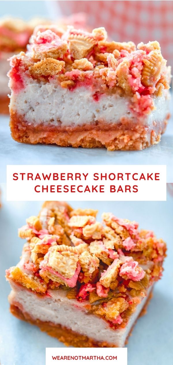 Strawberry Shortcake Cheesecake Bars