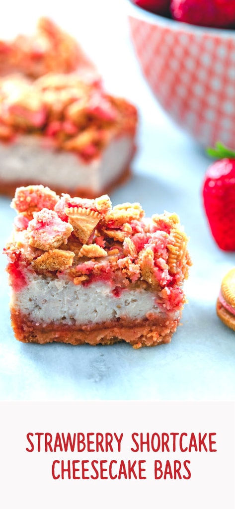 Strawberry Shortcake Cheesecake Bars