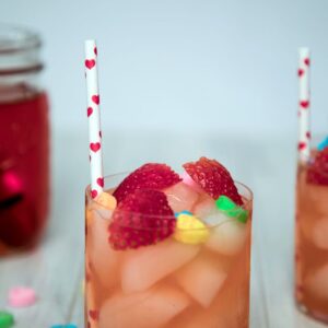 Strawberry Vanilla Love Potion Cocktail -- This vodka-based cocktail is perfect for sharing with your sweetie on Valentine's Day, but can be enjoyed any time of the year! | wearenotmartha.com