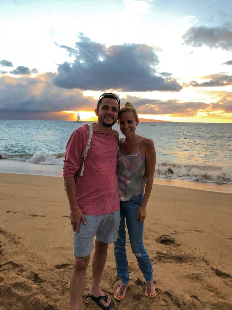 Chris and Sues at sunset on Kaanapali Beach at the Westin Maui