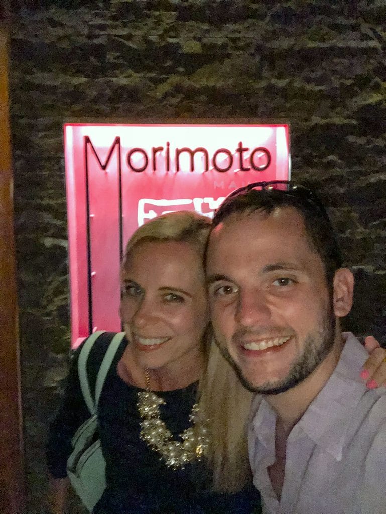 Sues and Chris outside of Morimoto Maui