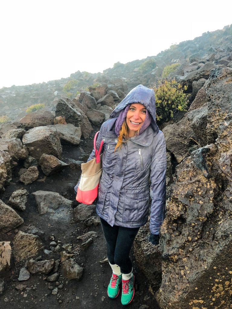 Sues at the summit of Haleakala for the sunrise in Maui