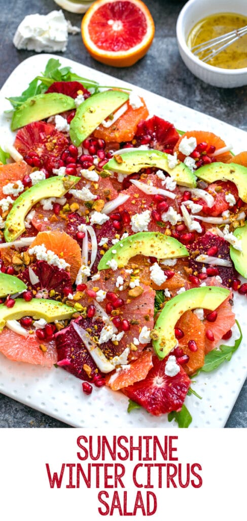 Sunshine Winter Citrus Salad -- Winter weather got you down? Assemble this easy Winter Citrus Salad with blood oranges, cara cara oranges, grapefruit, and more and bring a little sunshine back into your life! | wearenotmartha.com