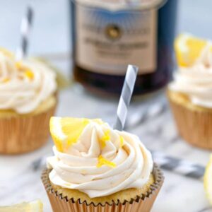 Sweet Tea Vodka Cupcakes -- These lemony cupcakes are lightly brushed with sweet tea vodka and topped with plenty of sweet tea vodka frosting for the ultimate summer treat | wearenotmartha.com
