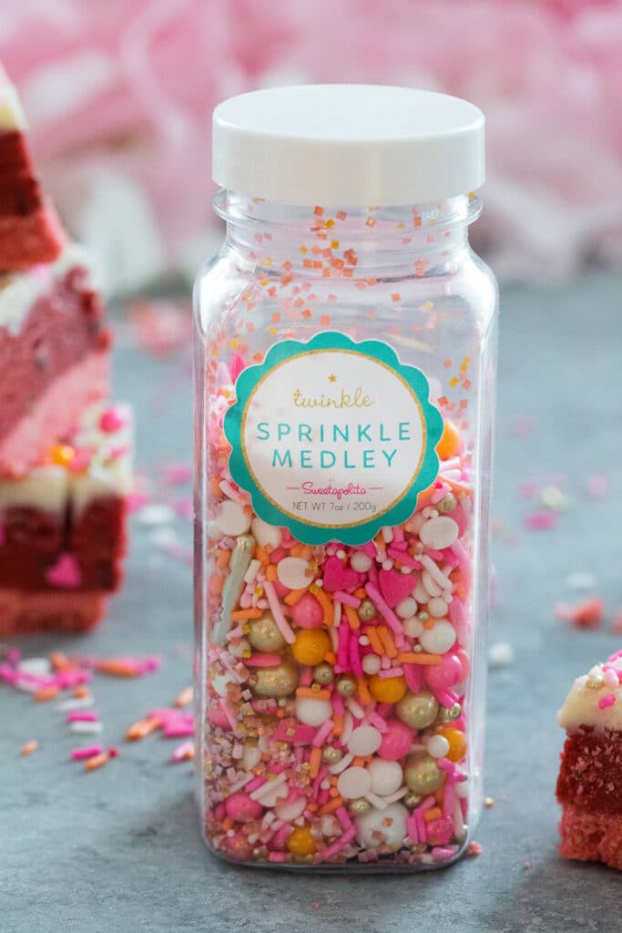Sweetapolita Twinkle Sprinkle Medley with pink, orange, white, and gold sprinkles