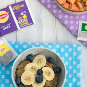 Tea Steel Cut Oats -- Oatmeal made with your tea of choice and topped with fruit | wearenotmartha.com