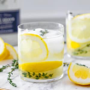 This Tequila Thyme Lemonade is a super simple summer cocktail made with homemade lemonade and fresh thyme. It's light and refreshing and perfect for enjoying in the sunshine!