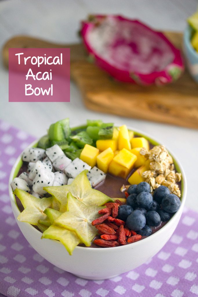 Tropical Acai Bowls -- These colorful and healthy acai bowls will get your day off to a great start | wearenotmartha.com