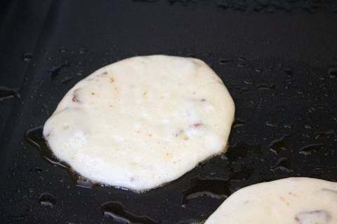 Turkey Bacon Pancakes with Roasted Cherry Maple Syrup Pancake Skillet.jpg