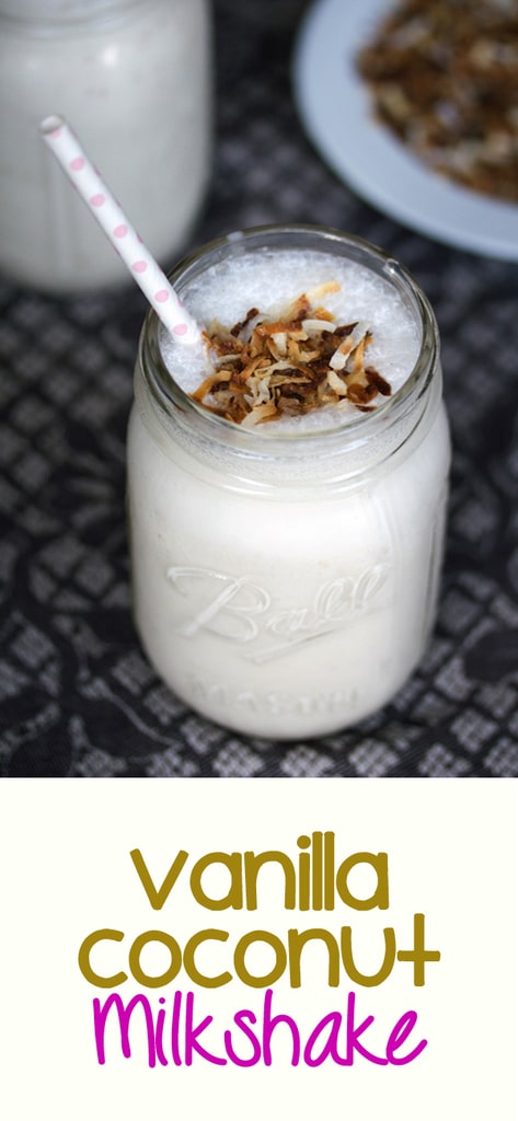 Vanilla Coconut Milkshake -- This milkshake only involves three ingredients, but when blended together, they make for the most delectable sweet treat | wearenotmartha.com #milkshakes #coconut #vanilla #coconutmilk #dessert