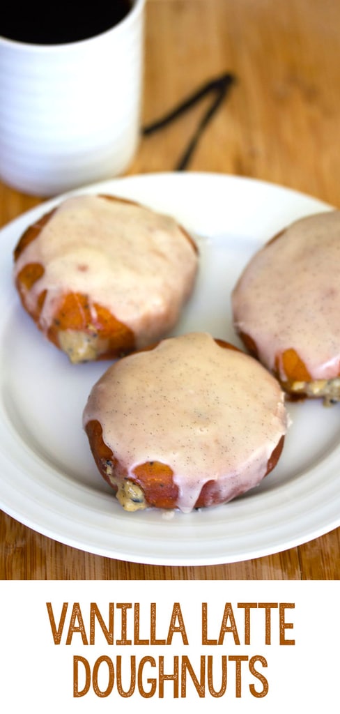 Vanilla Latte Doughnuts -- These Vanilla Latte Doughnuts combine my love of doughnuts with my favorite coffee drink for the perfect Monday morning pick-me-up! | wearenotmartha.com #doughnuts #donuts #vanillalattes #coffee #frieddonuts