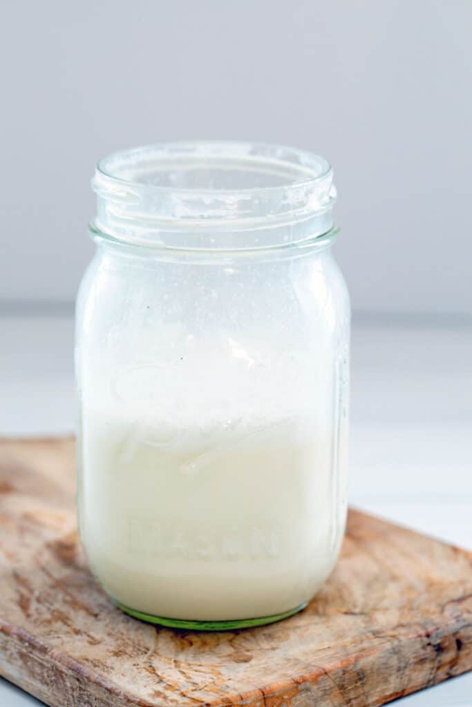 Vanilla sweet cream in mason jar.