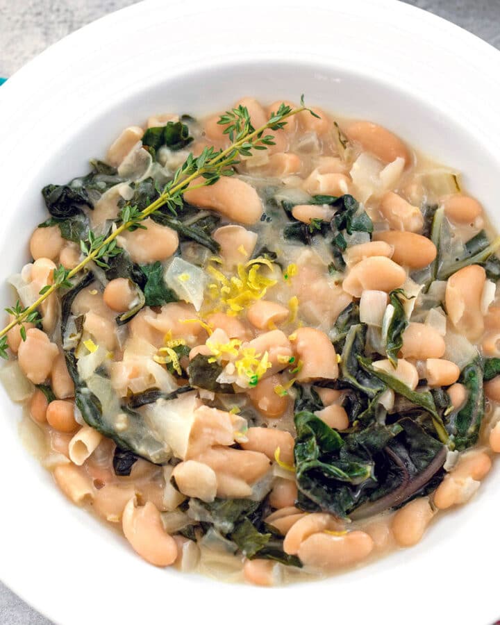 Healthy comfort food? You got it! This Warm Cannellini Bean, Chard, and Mascarpone Salad is a deliciously creamy dish that can be served as an entree or a side dish.