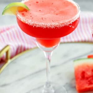 Watermelon Margaritas -- These refreshing Watermelon Margaritas are quick and easy to make and the perfect poolside companion for you this summer! | wearenotmartha.com